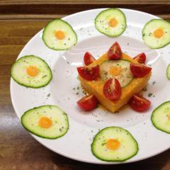 Karotten auf Orangen - Dattel - Creme mit Gurke