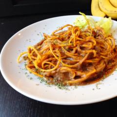Butternuss Kürbis "Spaghetti" mit Birnen-Sauce