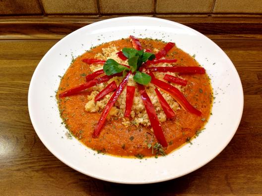 Sellerie Knollen "Reis" mit Mango Spitzpaprika Sauce