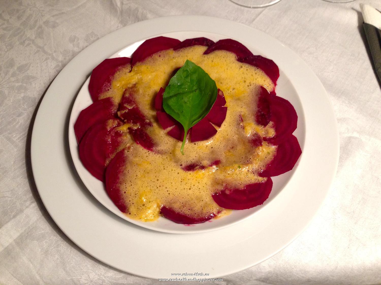 Rote Rüben - &amp;quot;Carpaccio&amp;quot; mit Mandarinen - Aloe Vera - Sauce / Rohkost ...